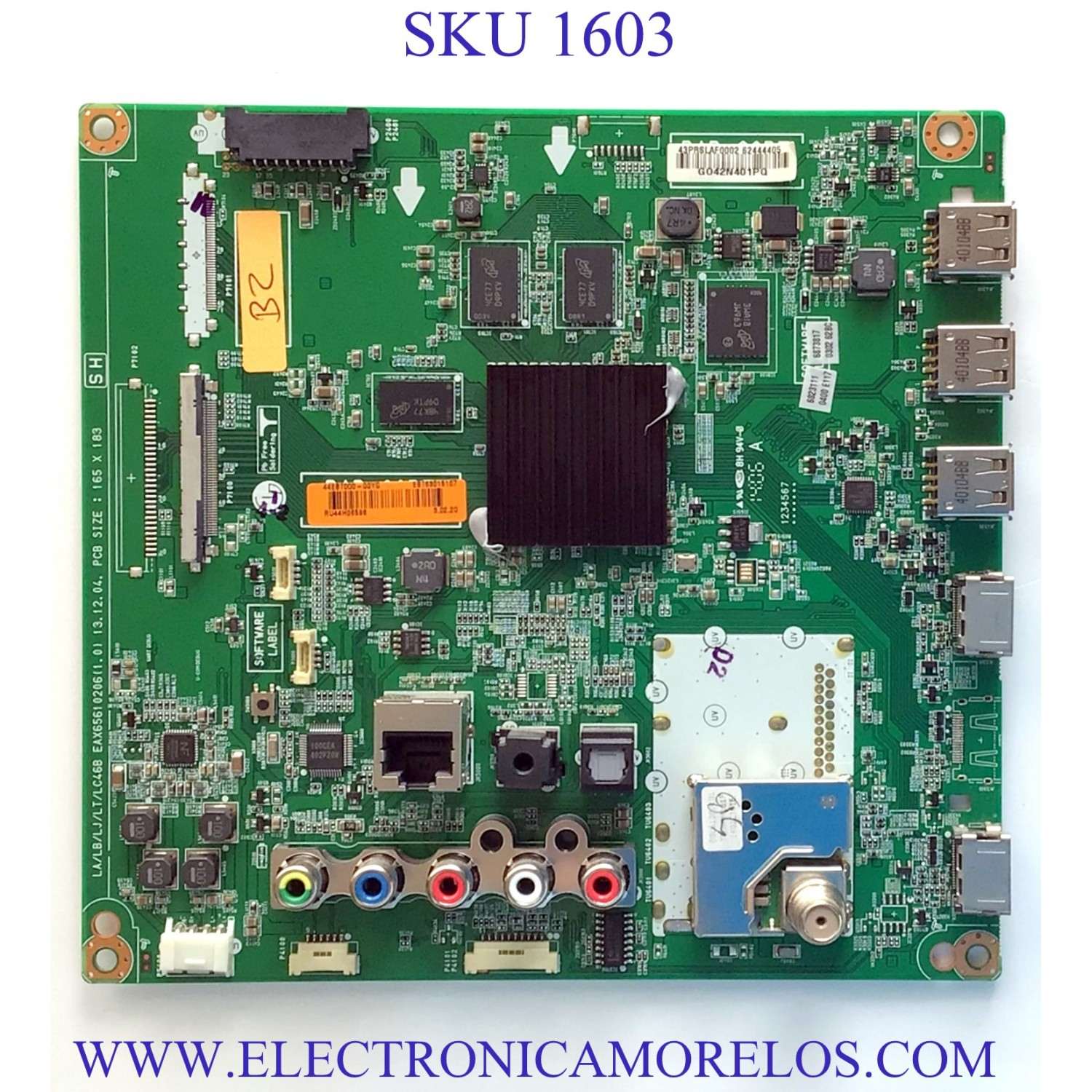 MAIN PARA TV LG NUMERO DE PARTE EBT63015107 / EAX65610206 / 44EBT000-00YG / RU44H06598 / 43PRSLAF0002 / 62444405 / GO42N401PQ / PANEL LC470DUE (FG)(A4) / MODELO 47LB5800-UG.AUSWLJR / 47LB5800-UG / 47LB5800